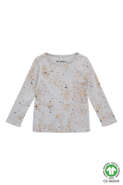 Soft Gallery Baby Bella T-Shirt, AOP Mini Splash – Ozeangrau, Blau